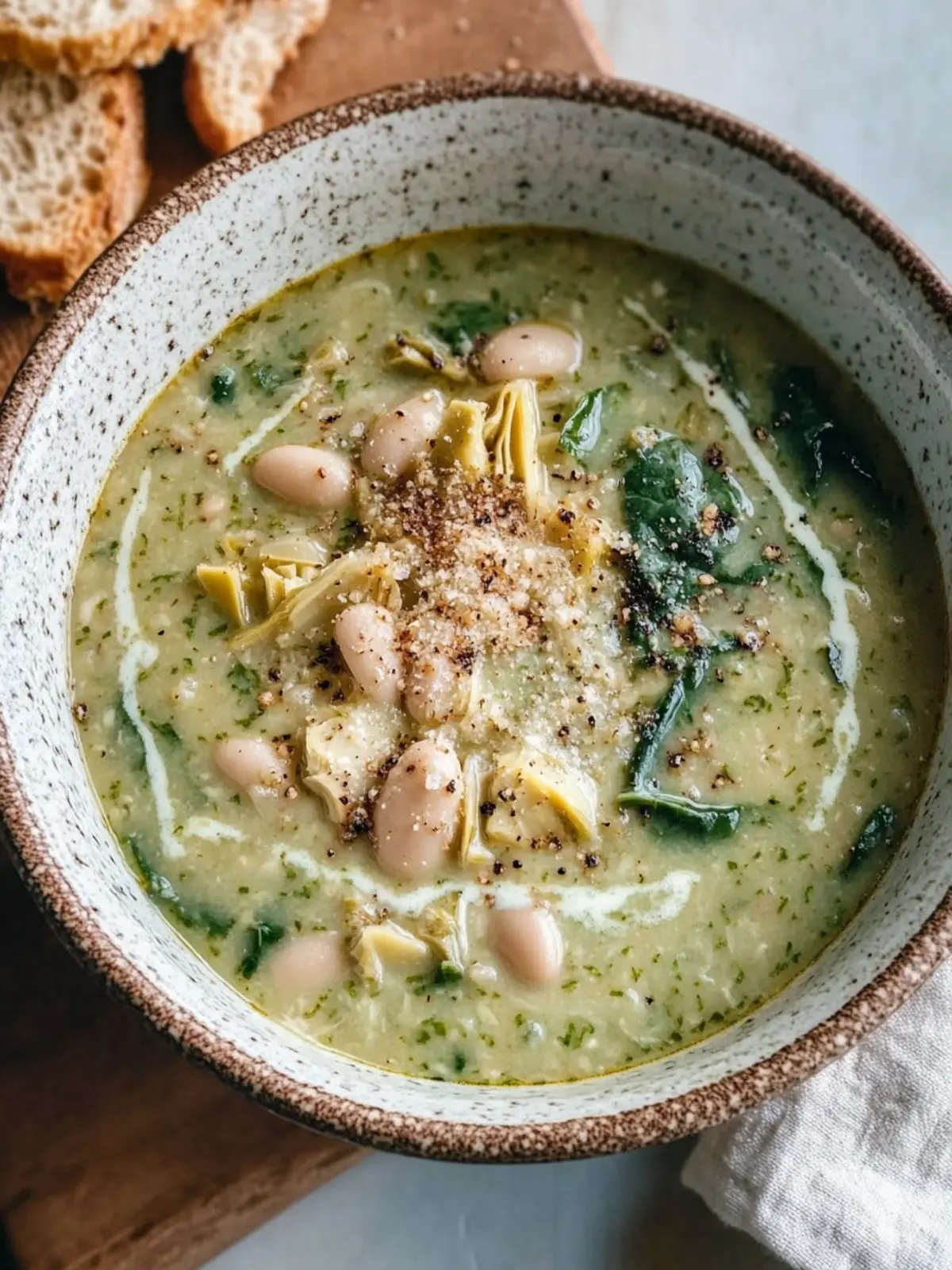 Spinach Artichoke White Bean Soup