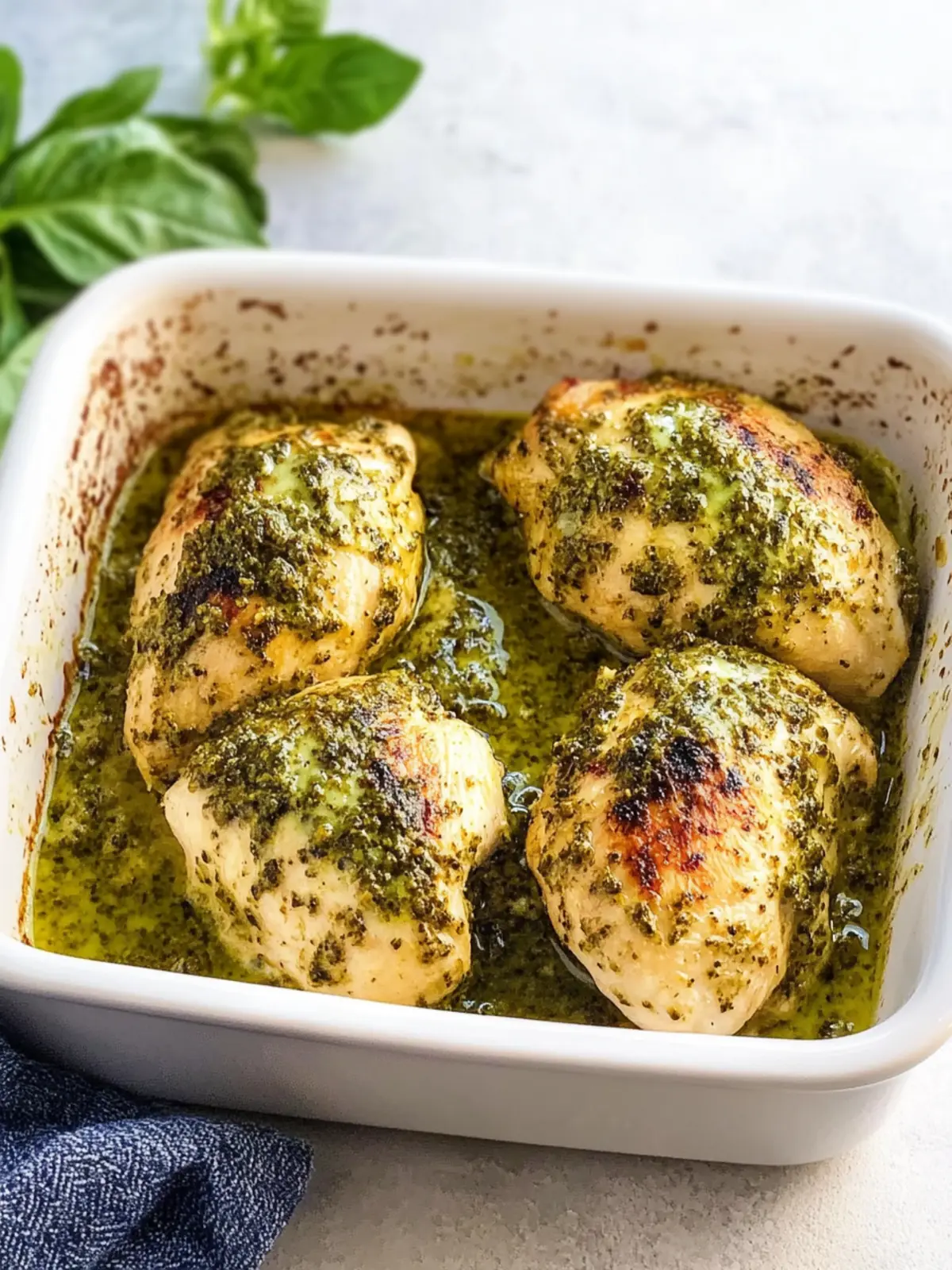 Oven Baked Pesto Chicken