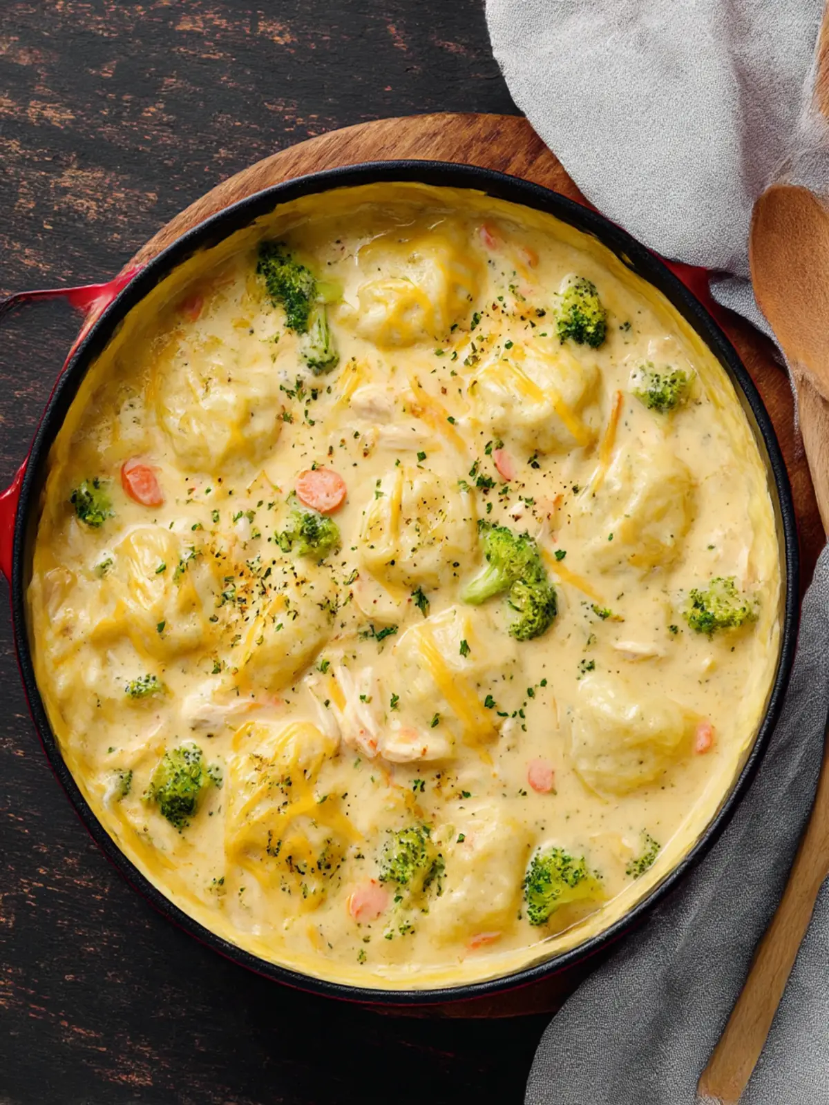 Broccoli Cheddar Chicken and Dumplings