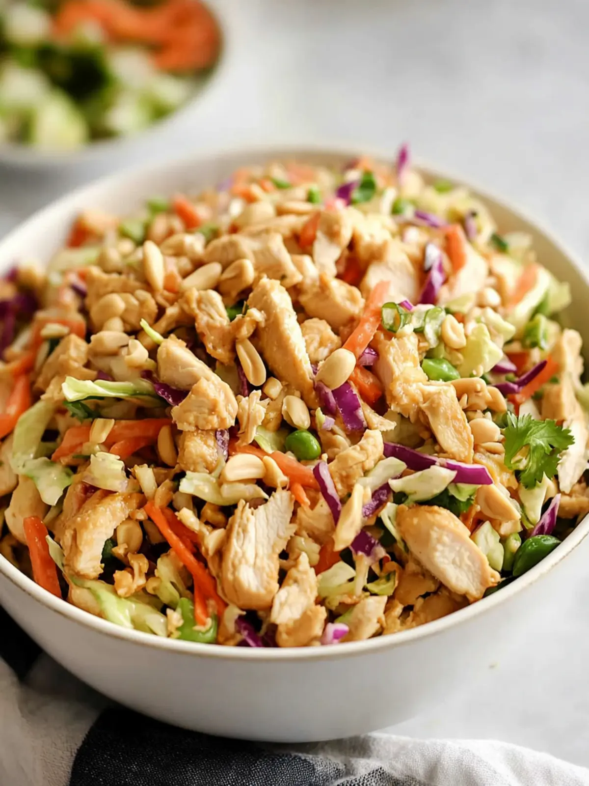Thai Peanut Chicken Crunch Slaw Salad