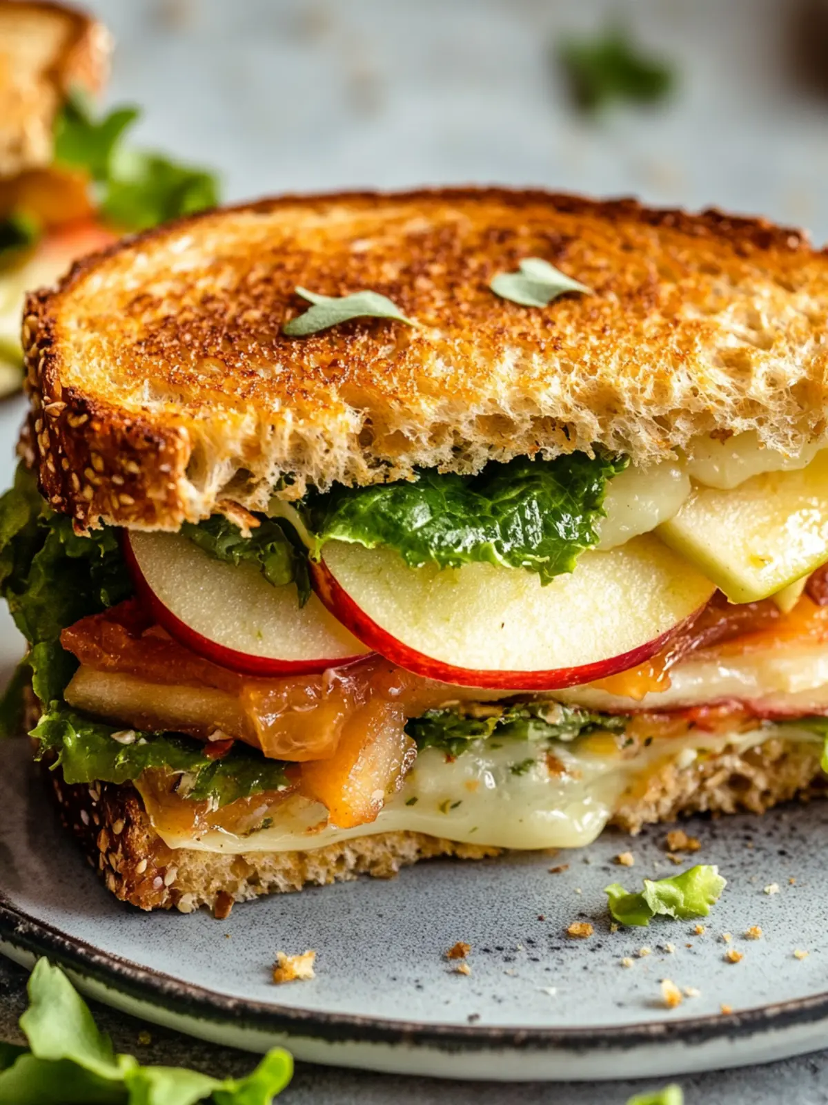 Ultimate Spicy Cheddar & Apple Fall Veggie Sandwich
