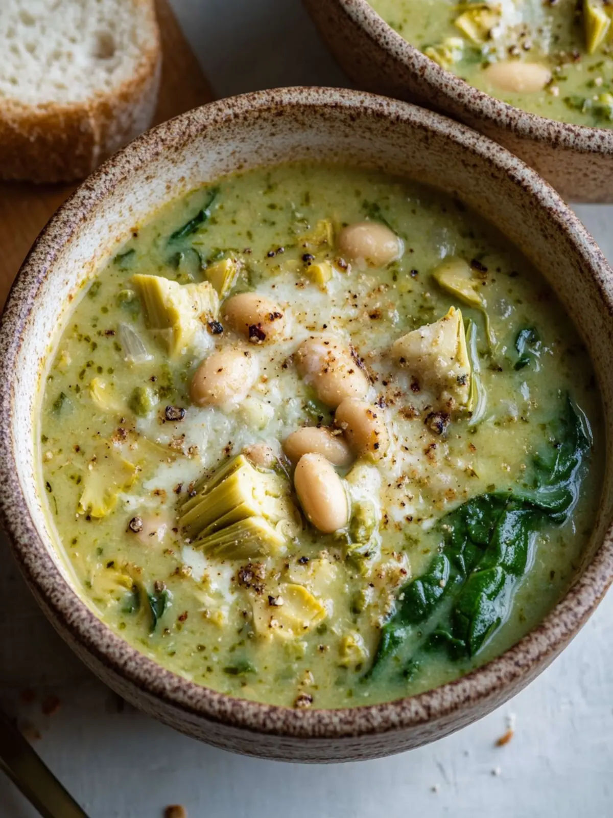 Spinach Artichoke White Bean Soup