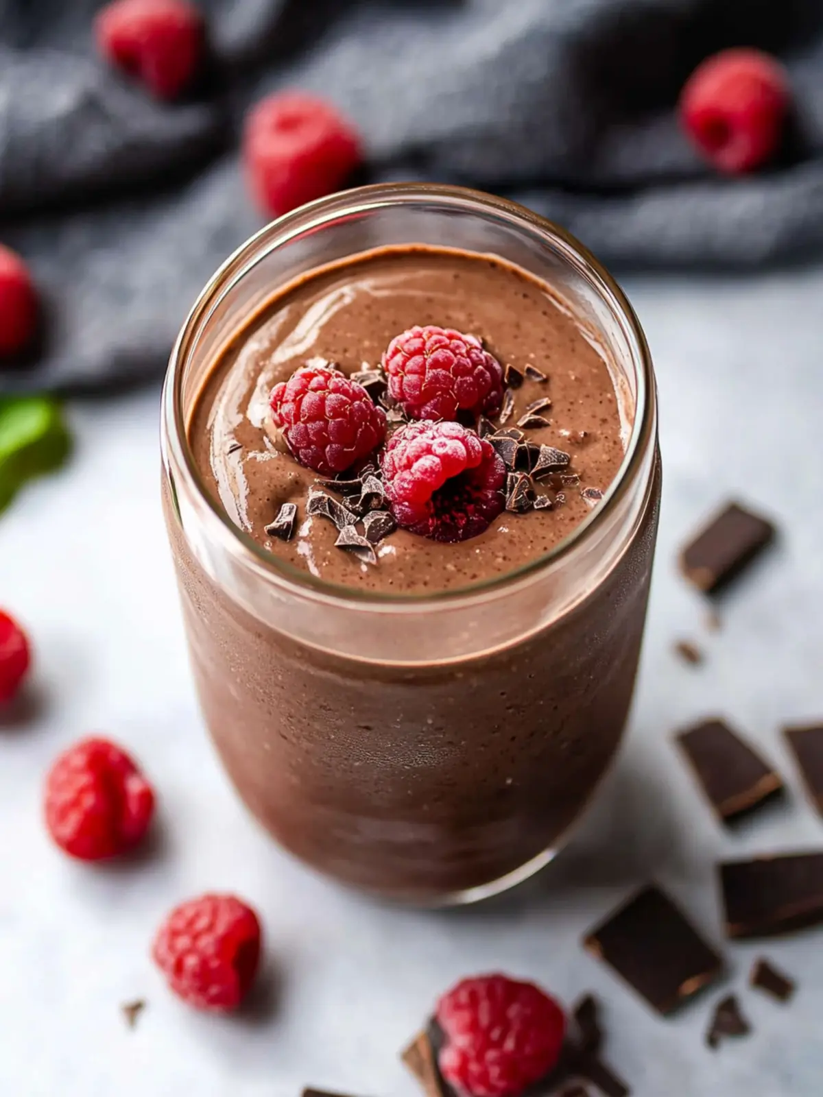Chocolate Raspberry Smoothie with Avocado