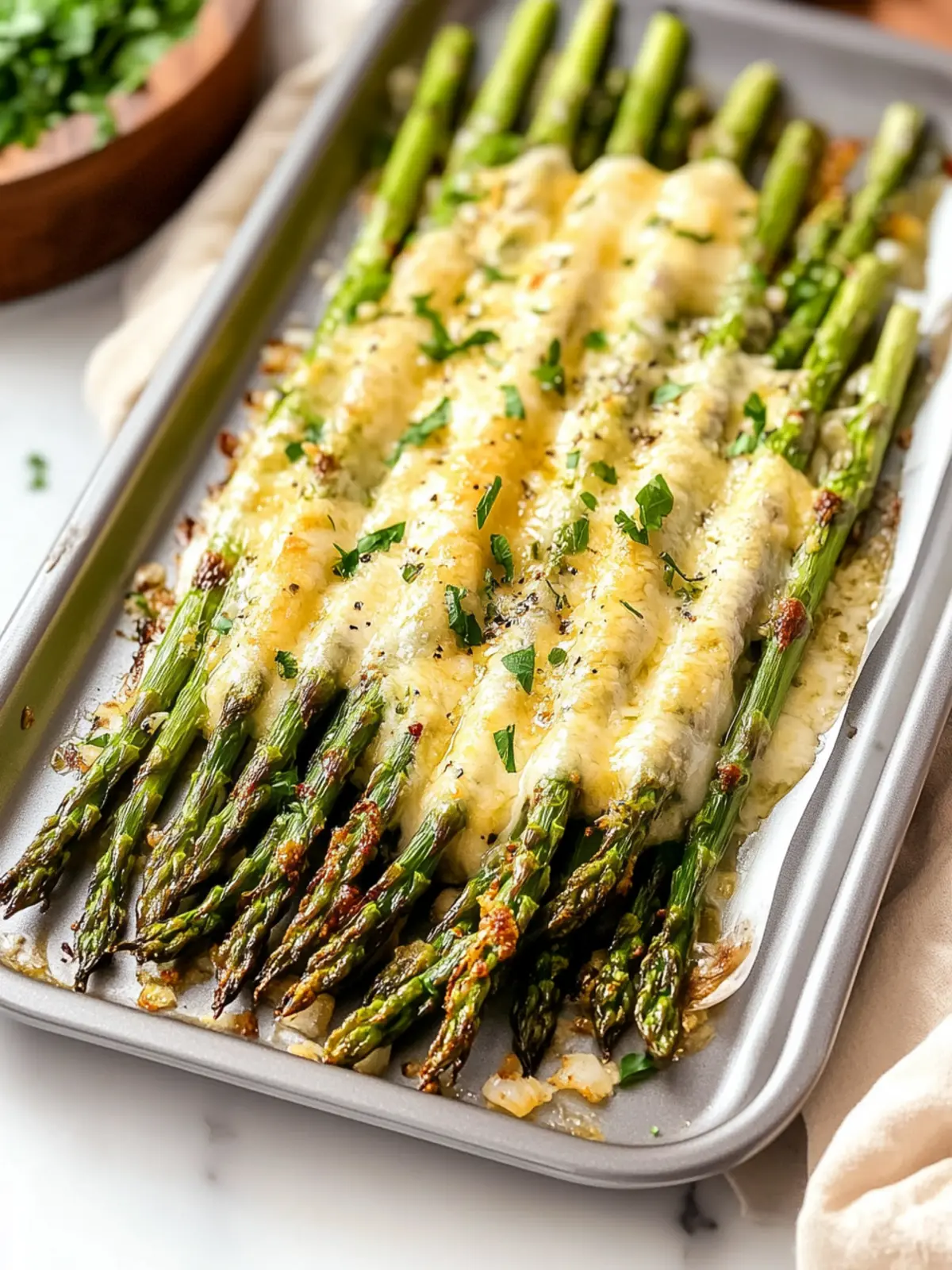 Cheesy Garlic Roasted Asparagus (Sheet Pan Recipe)