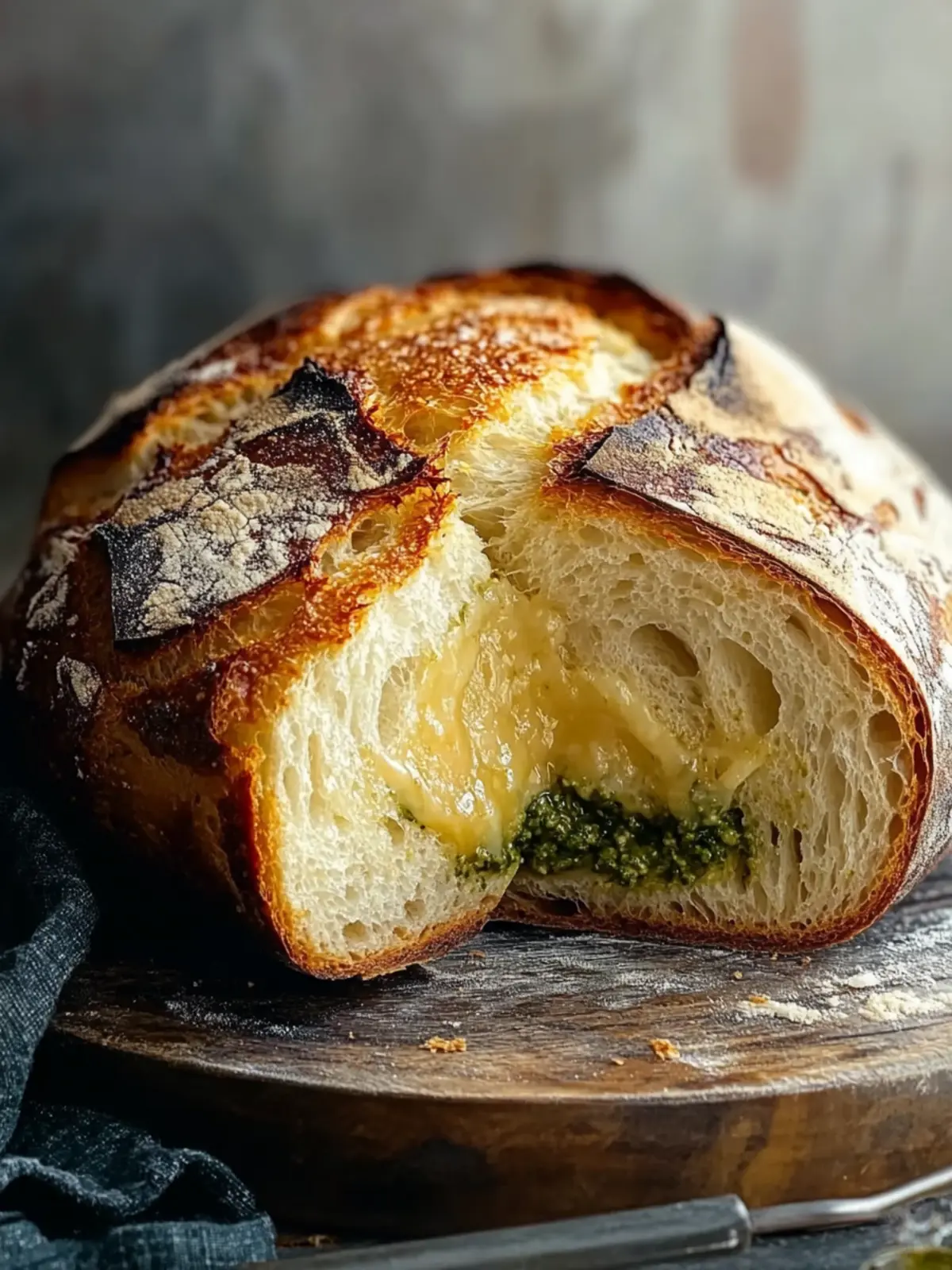 Pesto Parmesan Sourdough: The Ultimate Cheesy Artisan Loaf