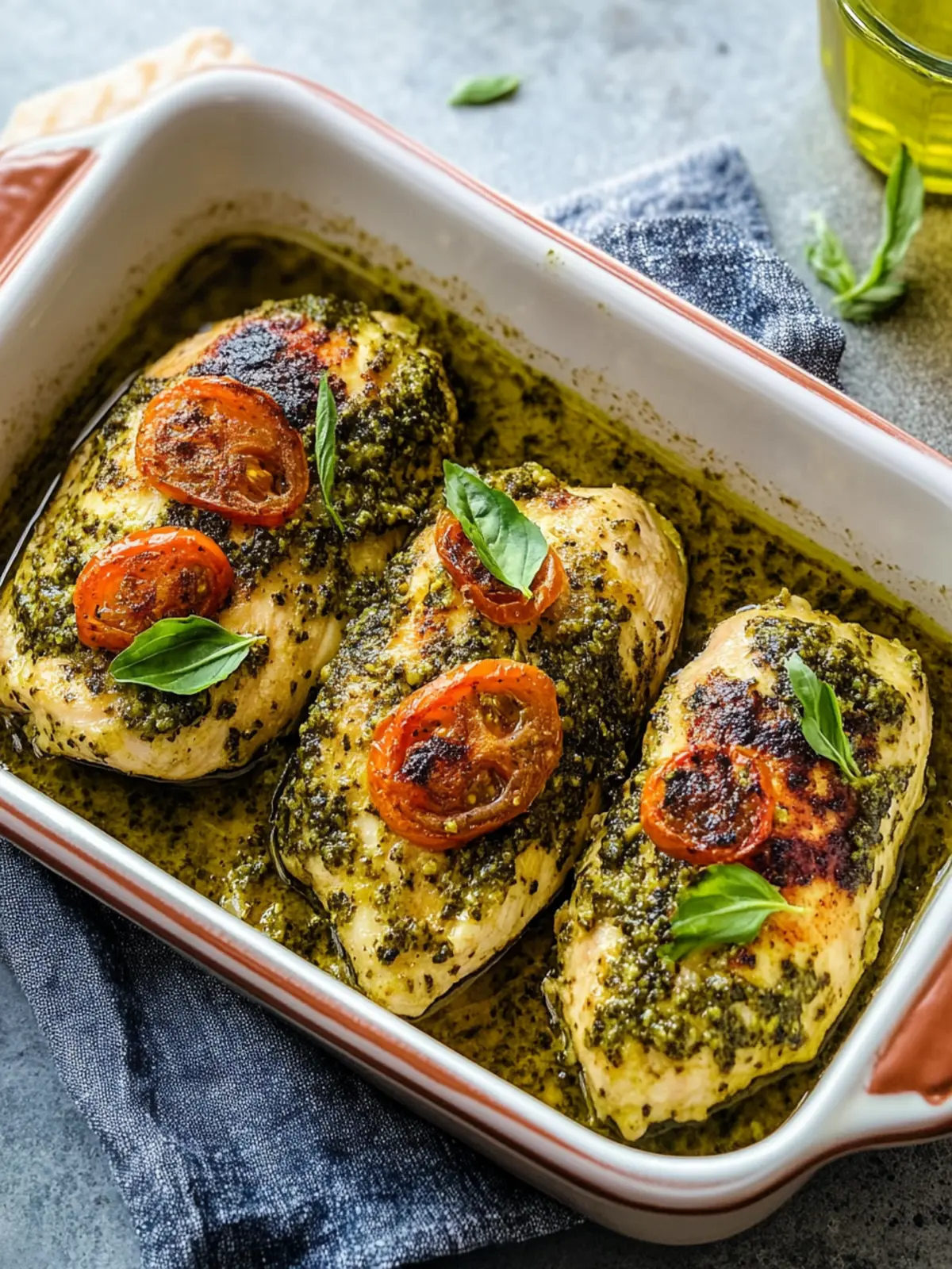Oven Baked Pesto Chicken