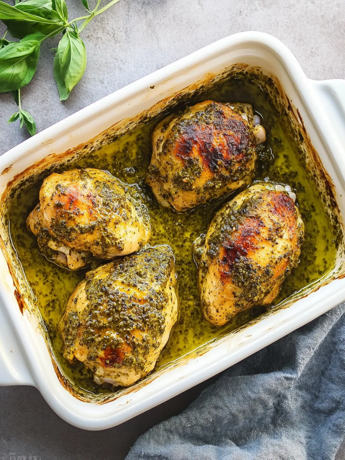 Oven Baked Pesto Chicken