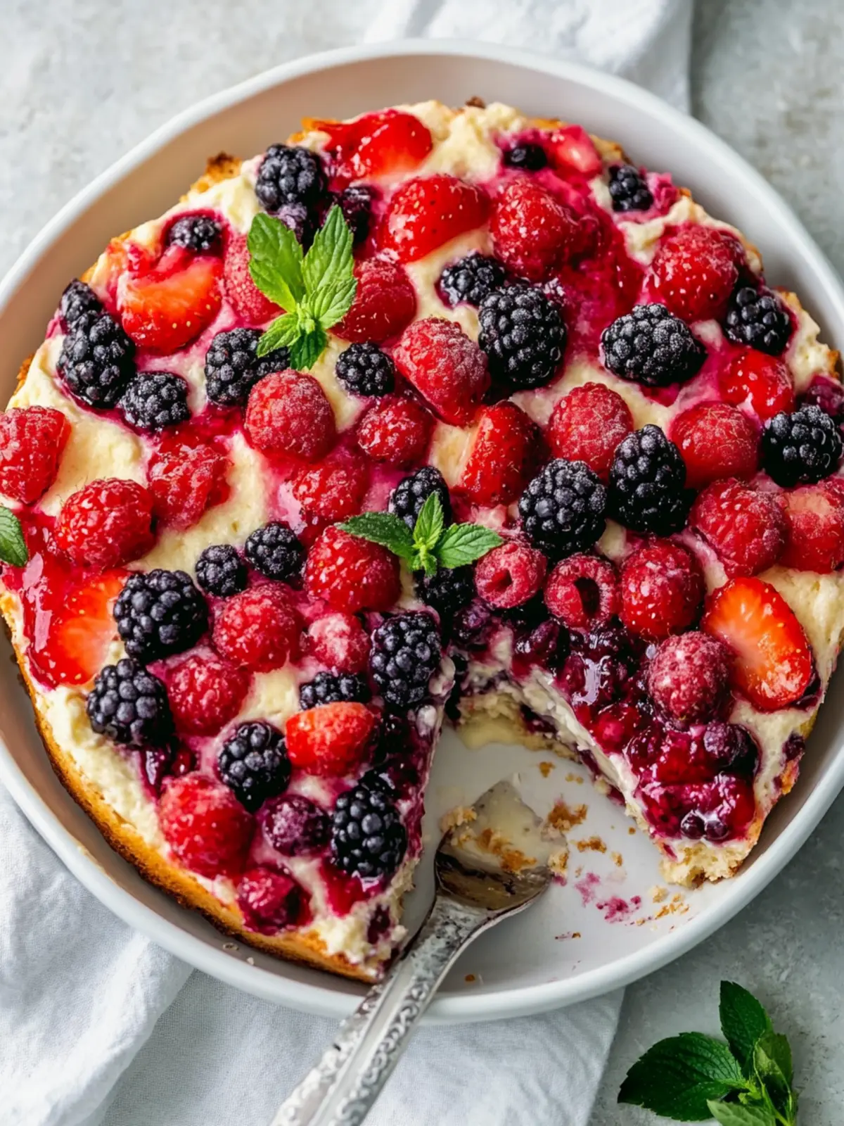 High Protein Triple Berry Bake