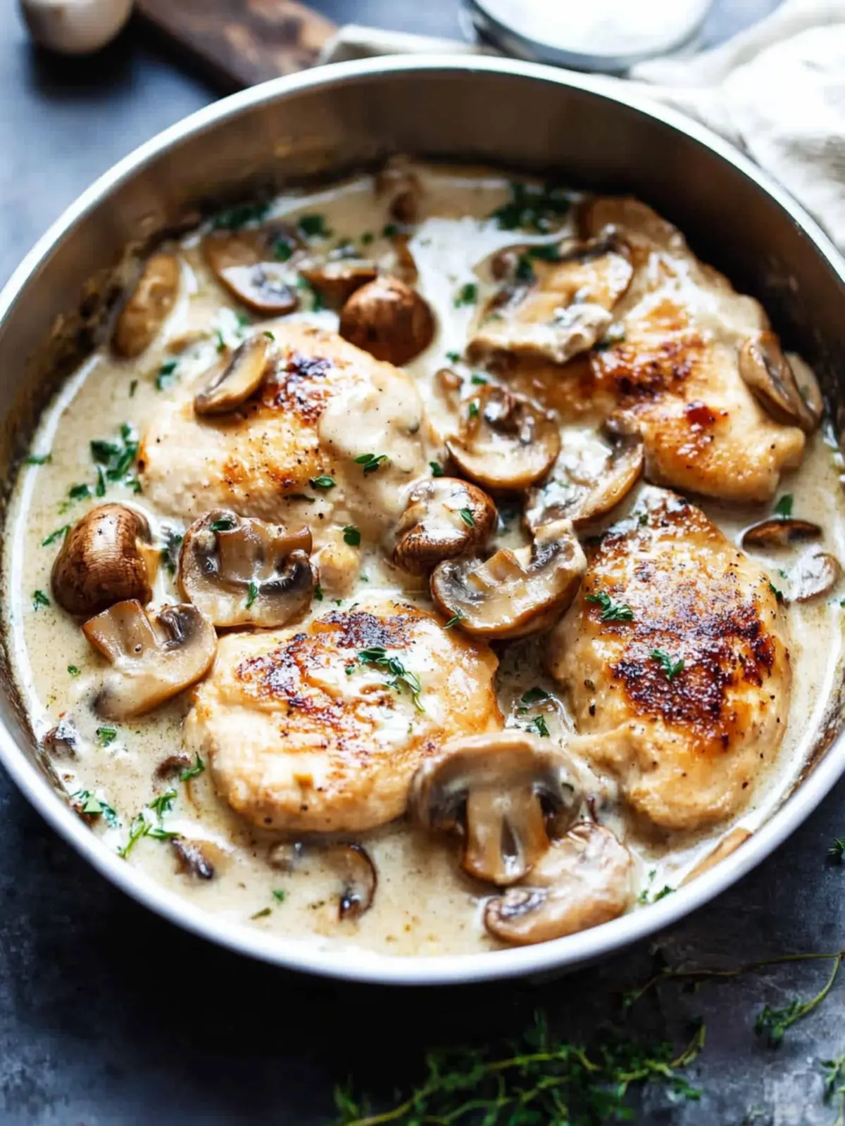 Creamy Garlic Mushroom Chicken