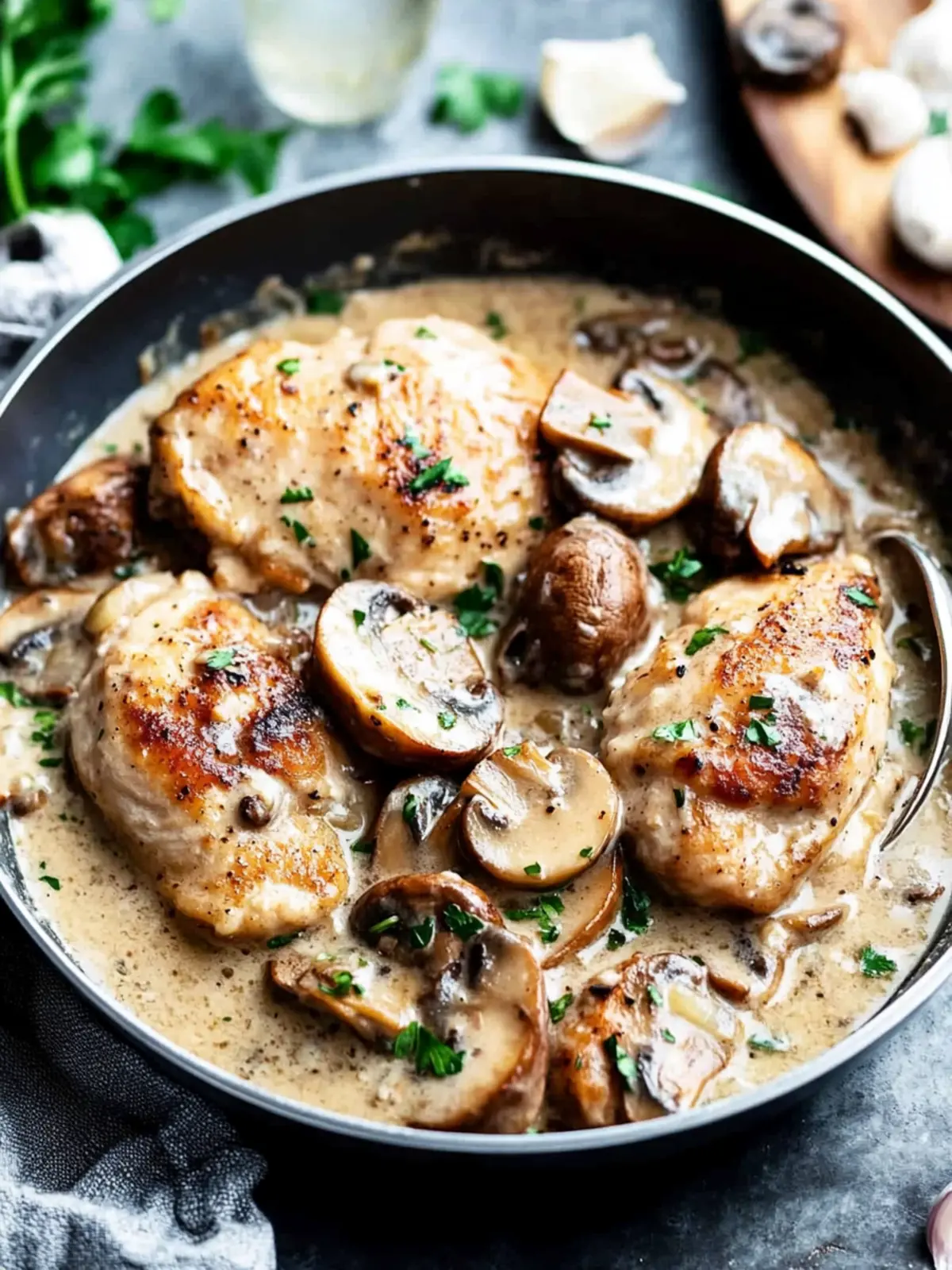 Creamy Garlic Mushroom Chicken