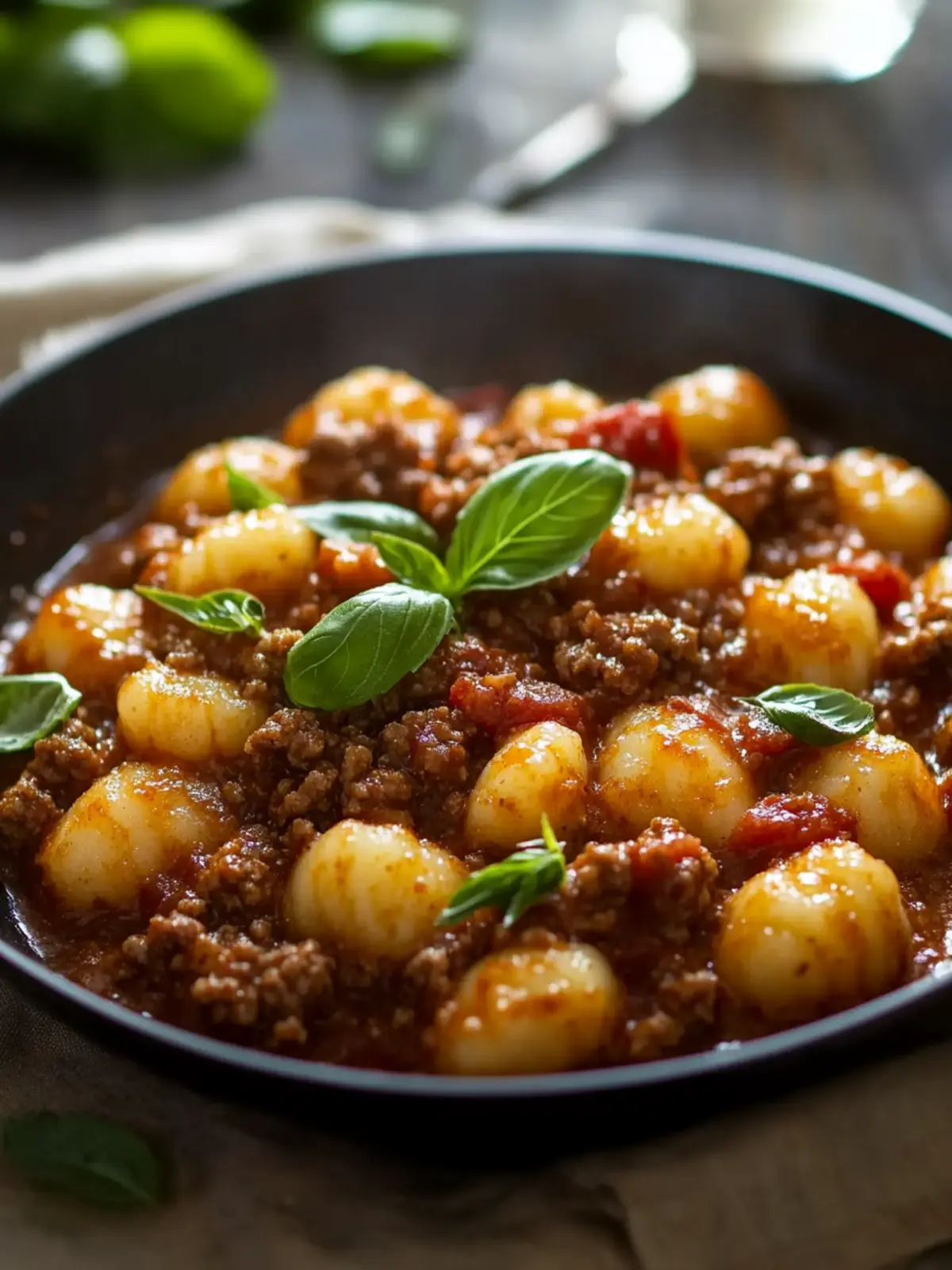 One Pan Ground Beef Gnocchi