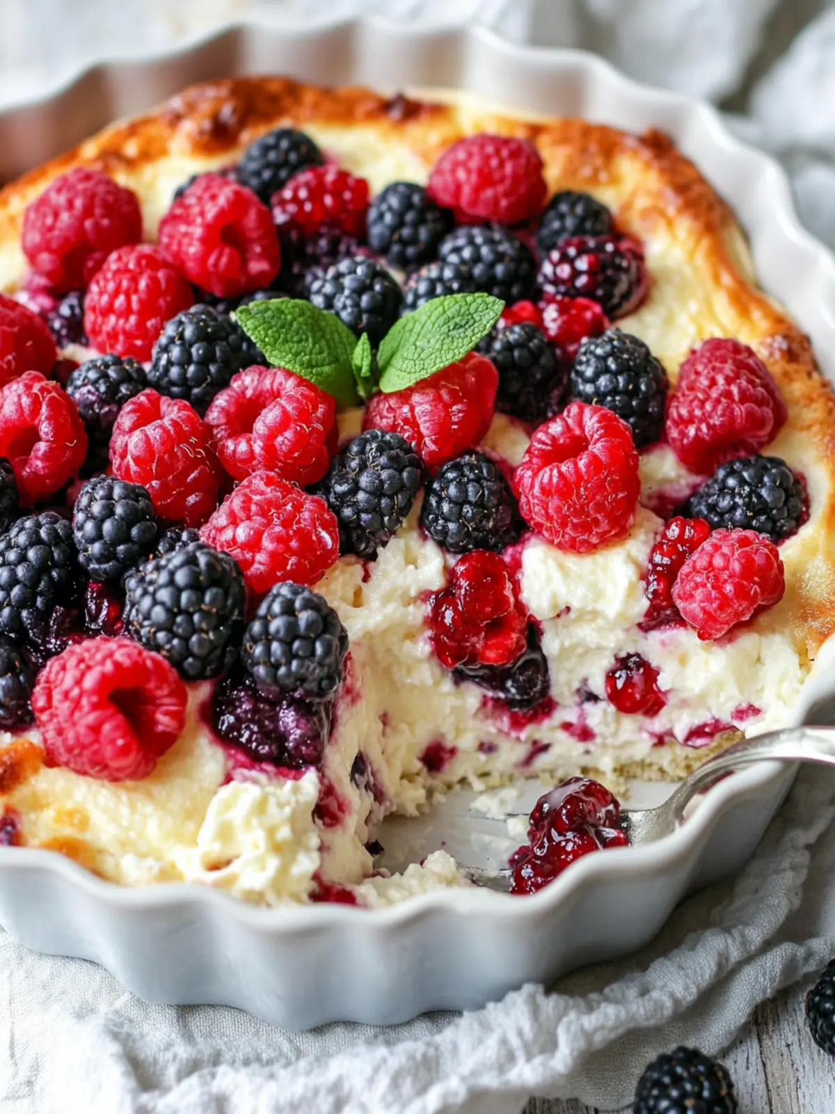 High Protein Triple Berry Bake