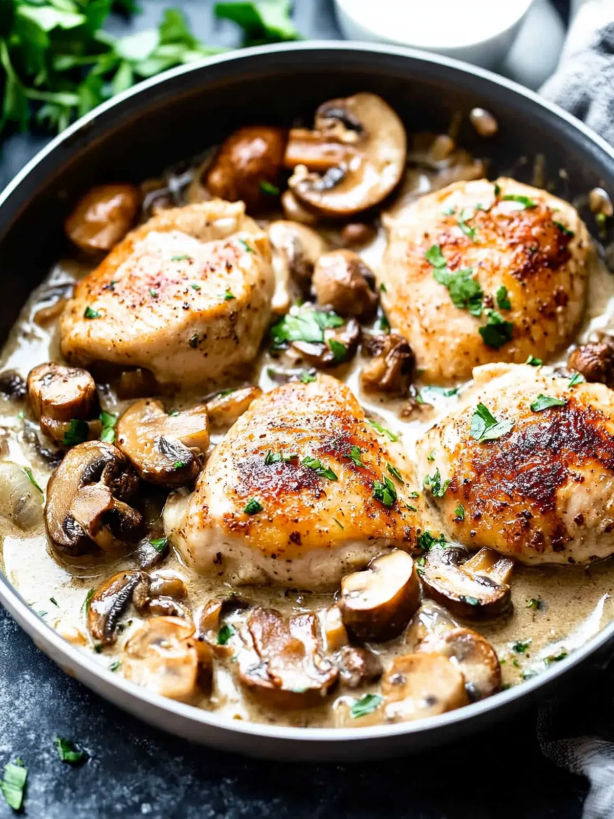 Creamy Garlic Mushroom Chicken