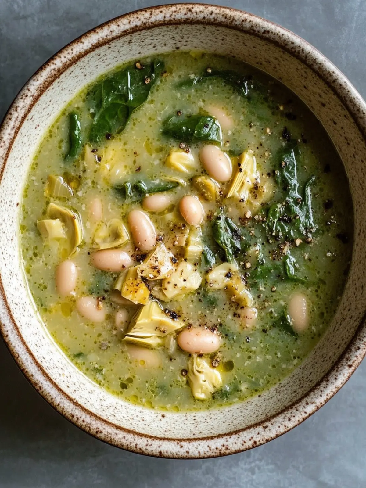 Spinach Artichoke White Bean Soup