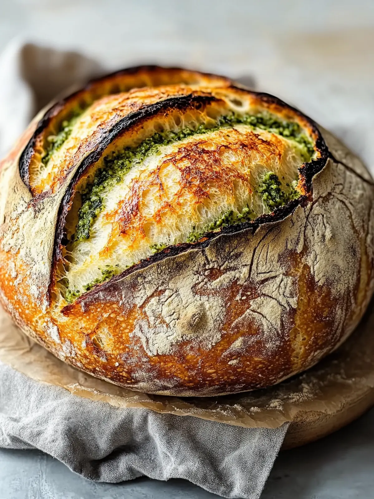 Pesto Parmesan Sourdough: The Ultimate Cheesy Artisan Loaf