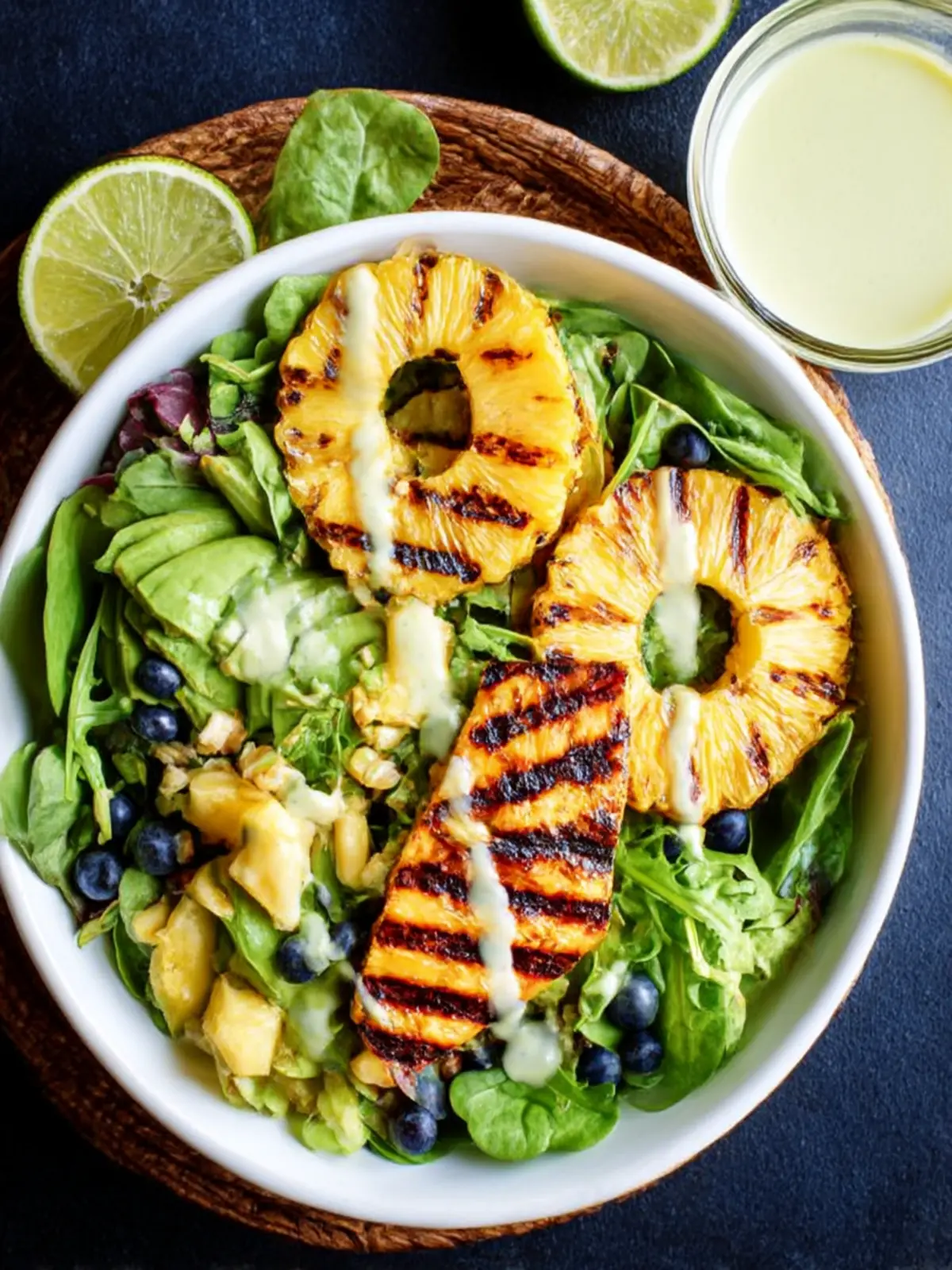 Grilled Pineapple Salad + Creamy Citrus Dressing