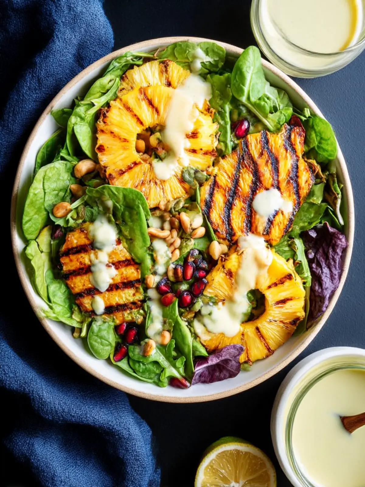Grilled Pineapple Salad + Creamy Citrus Dressing