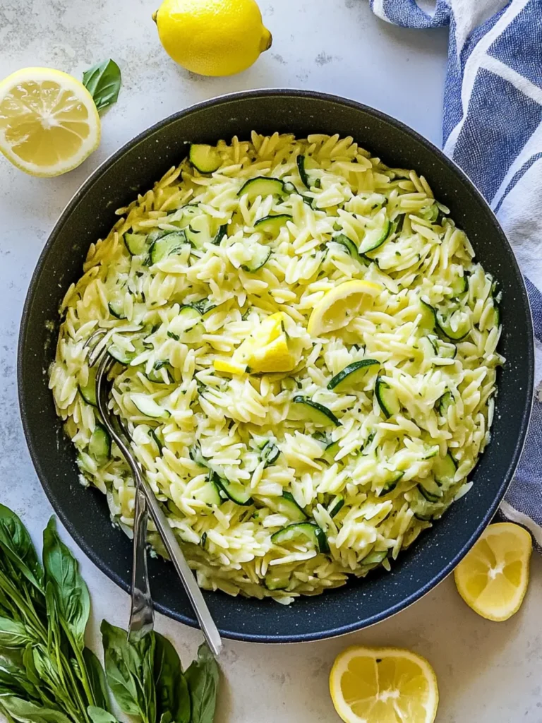 Lemon Orzo With Zucchini