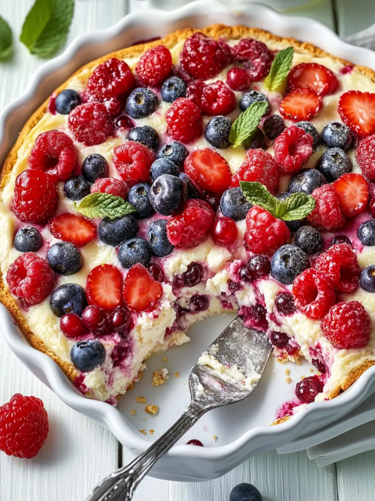High Protein Triple Berry Bake