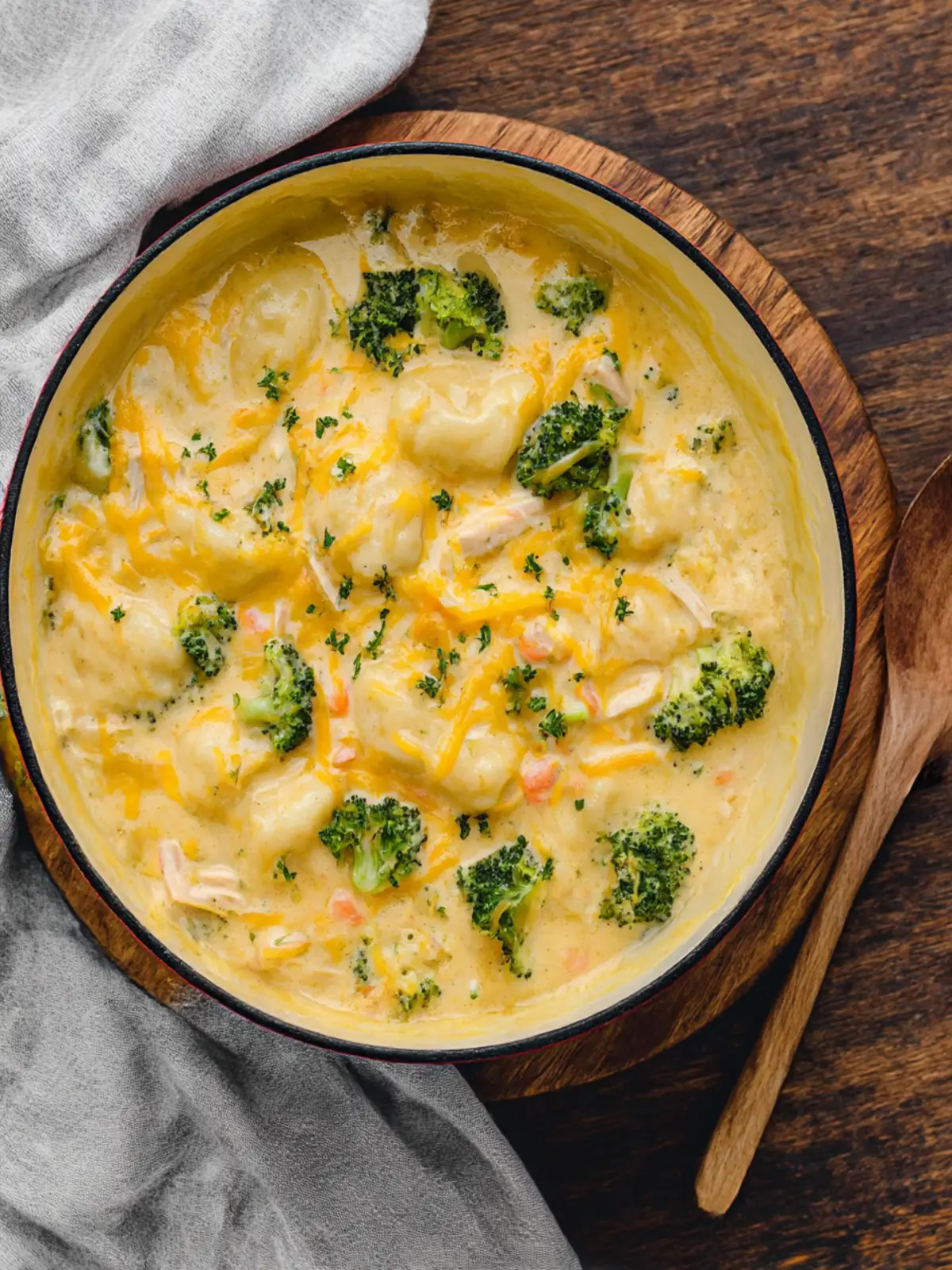 Broccoli Cheddar Chicken and Dumplings