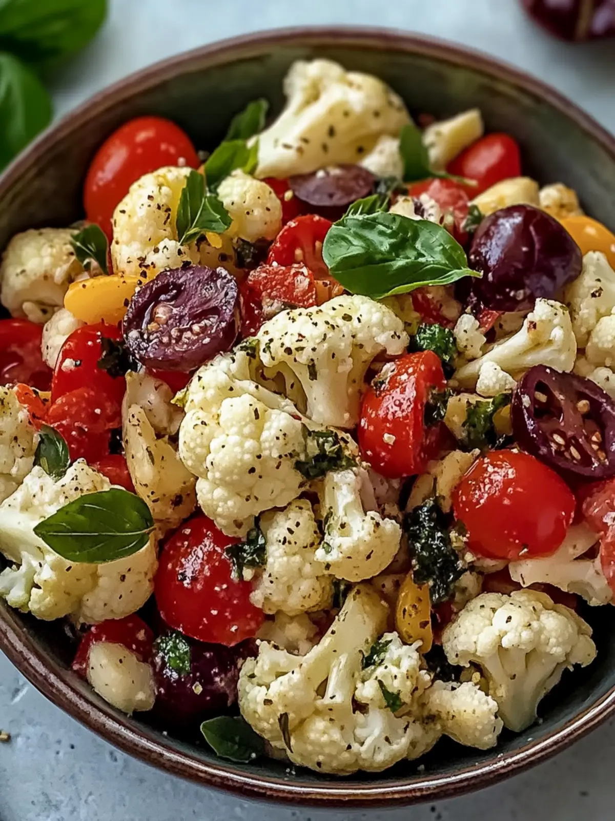 Mediterranean Marinated Cauliflower Salad Side