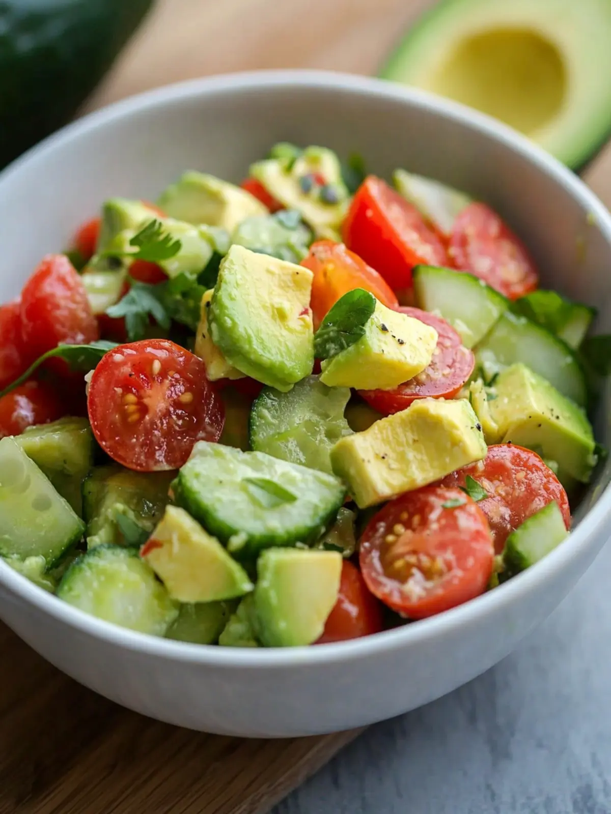 Tomato, Cucumber and Avocado Salad
