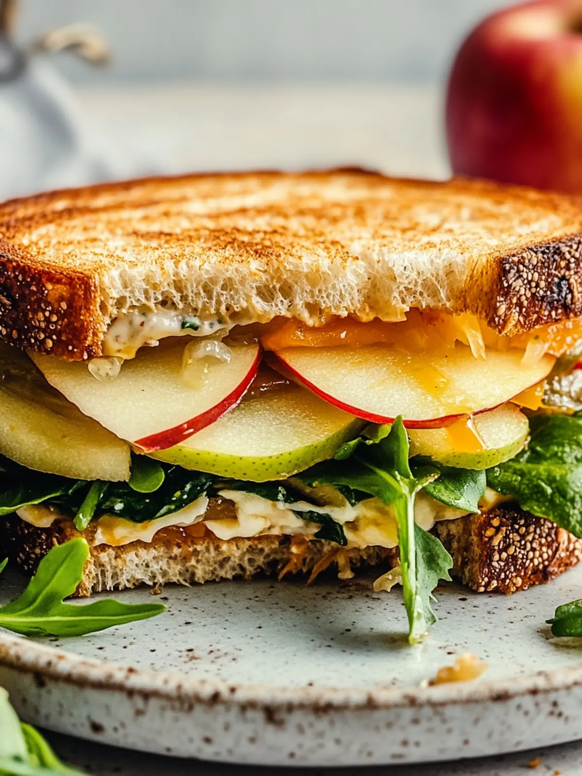 Ultimate Spicy Cheddar & Apple Fall Veggie Sandwich