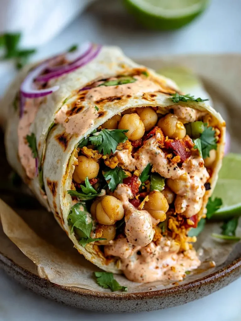 Chili Lime Chickpea Cauliflower Wrap