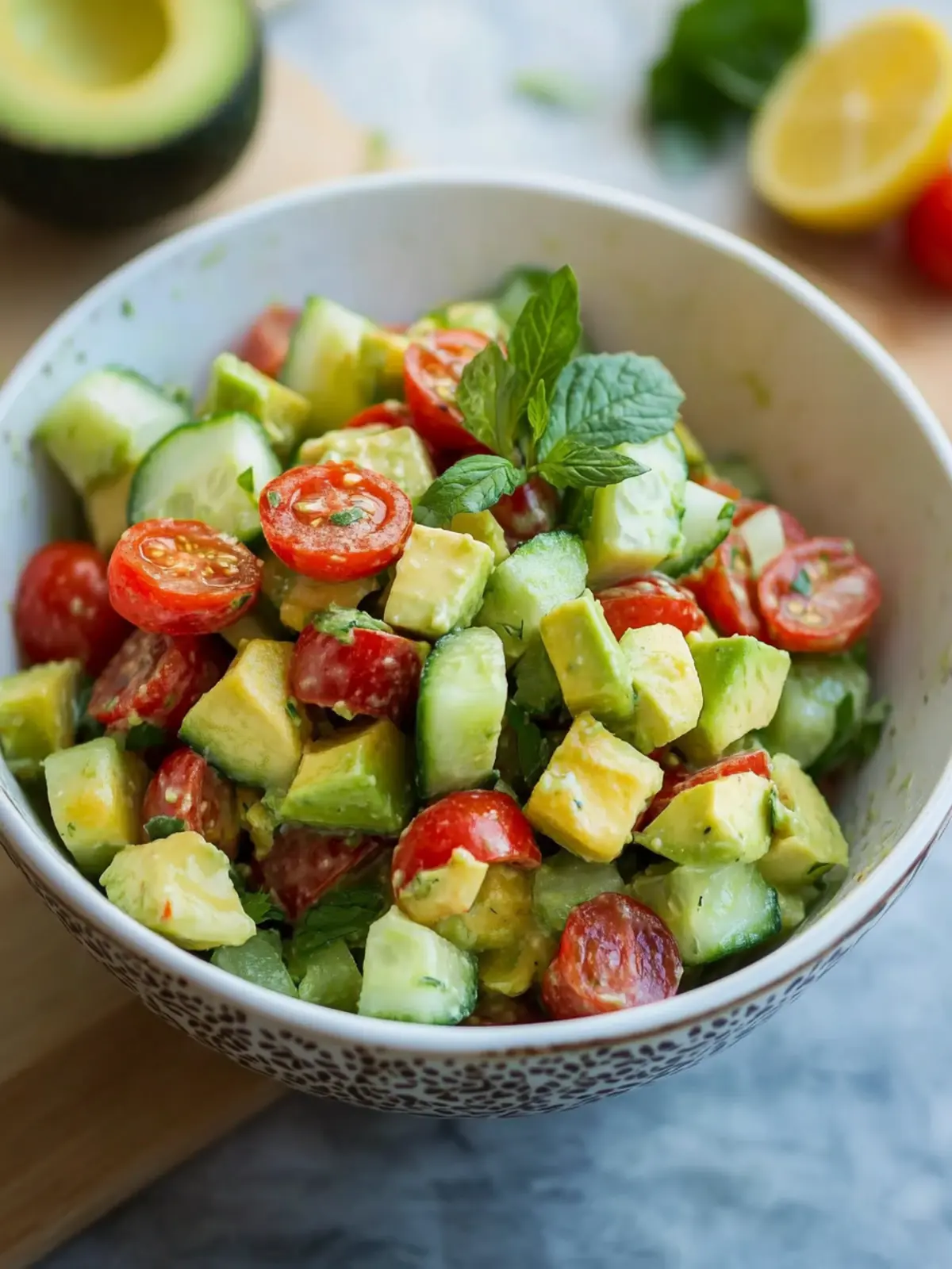 Tomato, Cucumber and Avocado Salad
