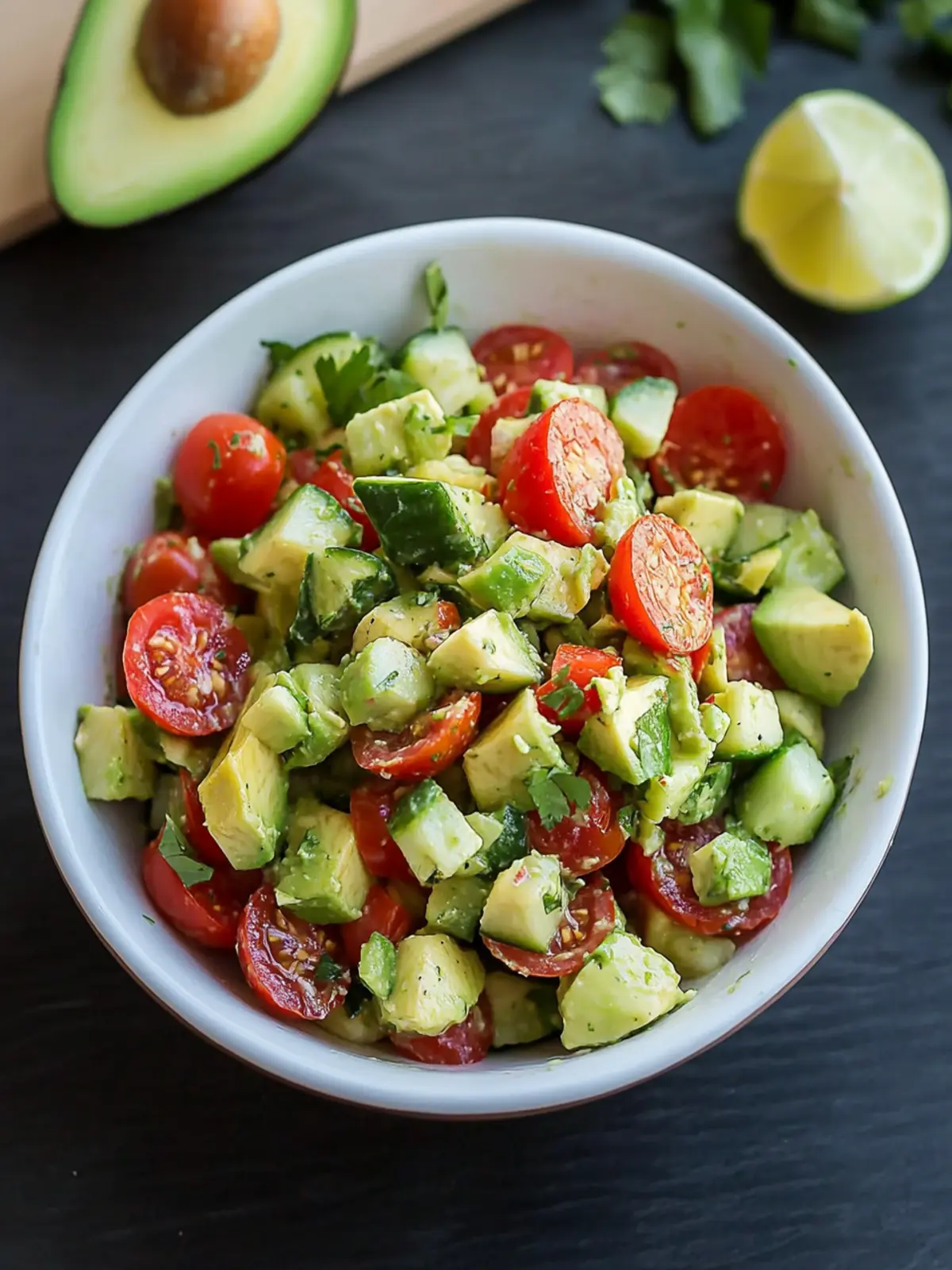 Tomato, Cucumber and Avocado Salad