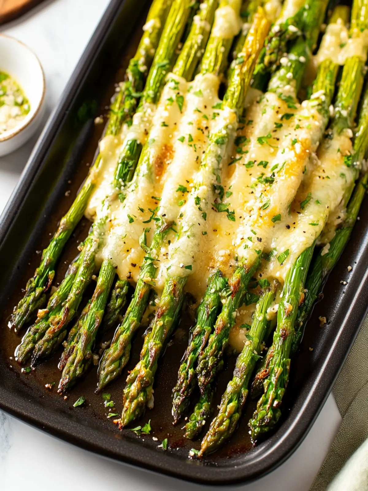 Cheesy Garlic Roasted Asparagus (Sheet Pan Recipe)