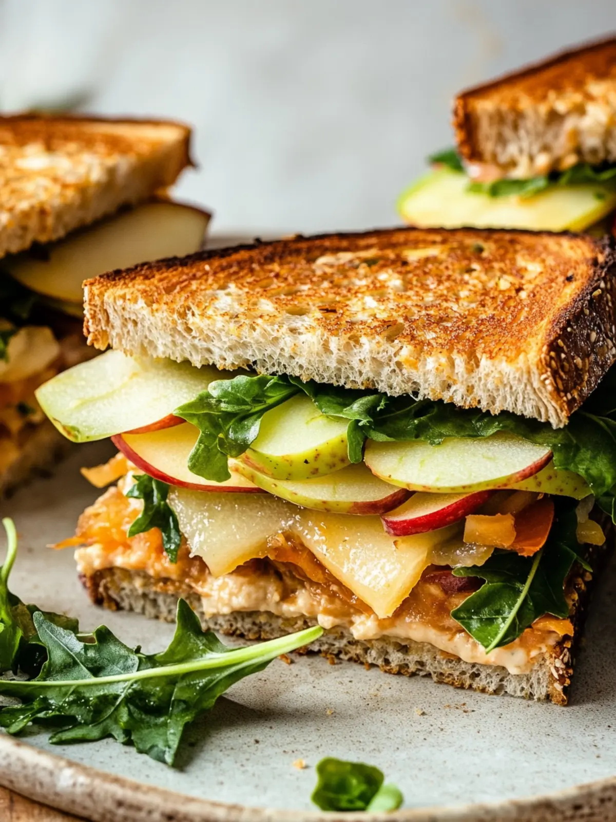 Ultimate Spicy Cheddar & Apple Fall Veggie Sandwich