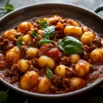 One Pan Ground Beef Gnocchi
