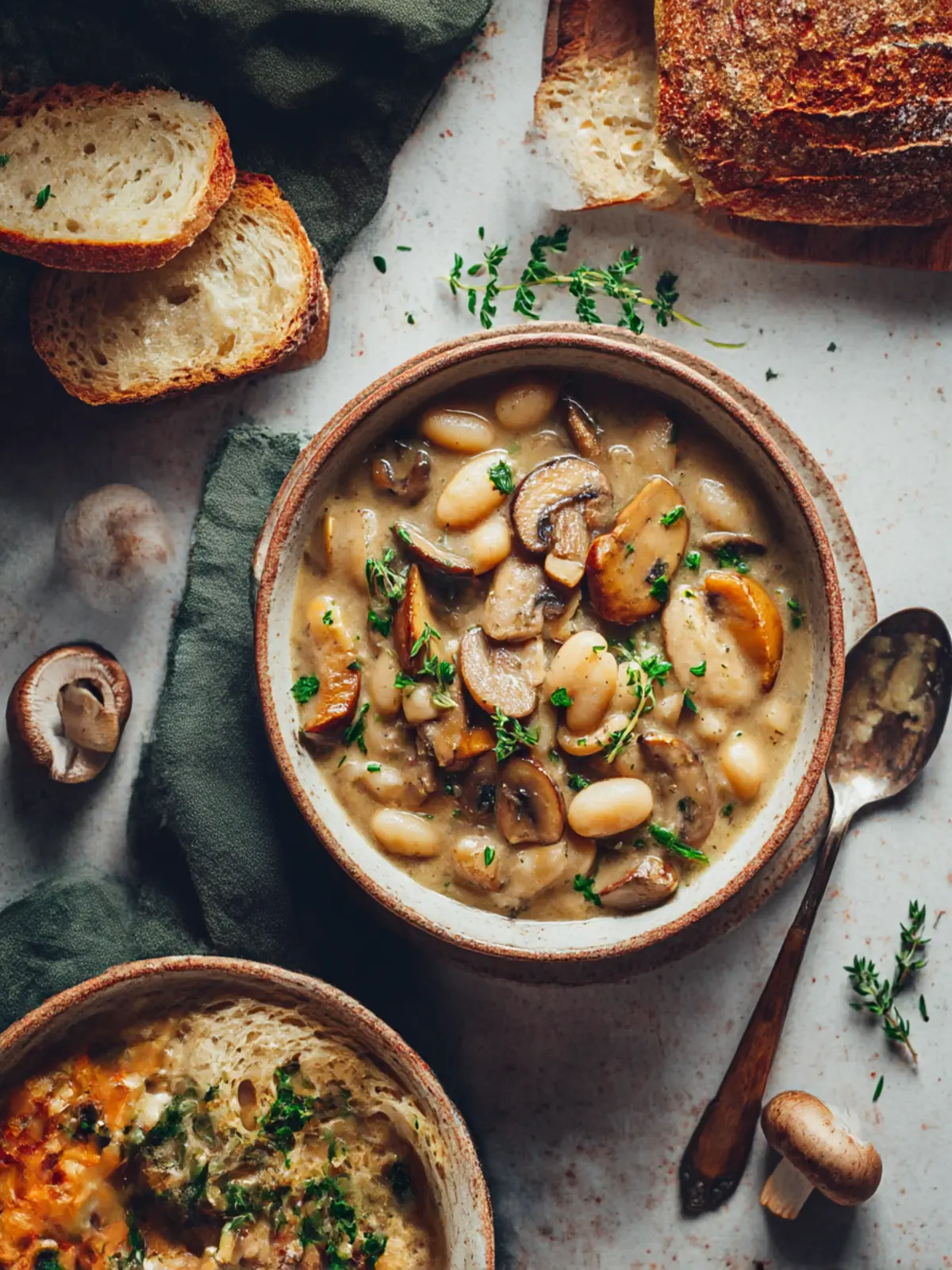 Cozy White Bean Mushroom Stew (Vegan)