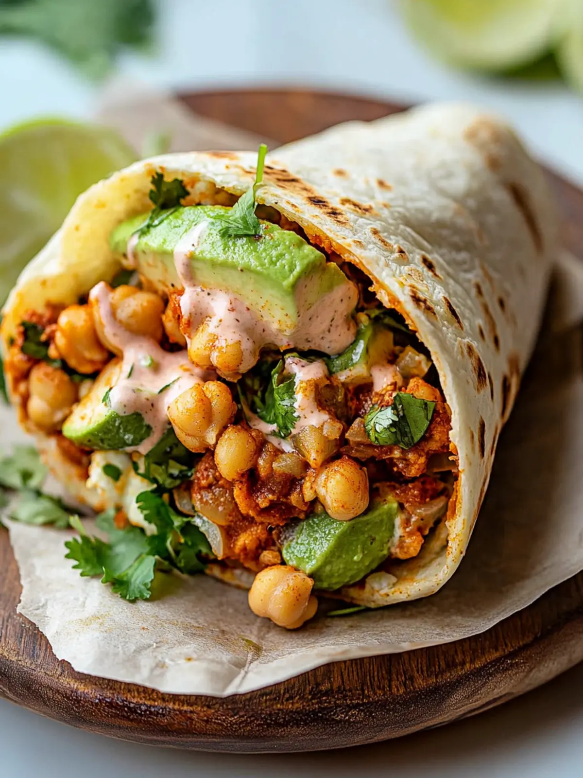 Chili Lime Chickpea Cauliflower Wrap