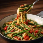 Roasted Green Bean and Tomato Pasta