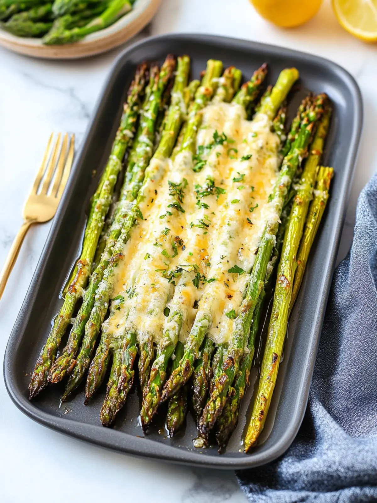 Cheesy Garlic Roasted Asparagus (Sheet Pan Recipe)