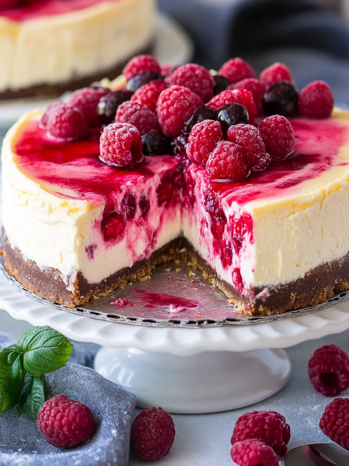 White Chocolate Raspberry Cheesecake