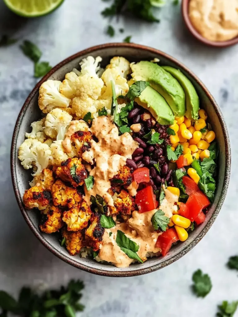Vegetarian Roasted Cauliflower Burrito Bowl