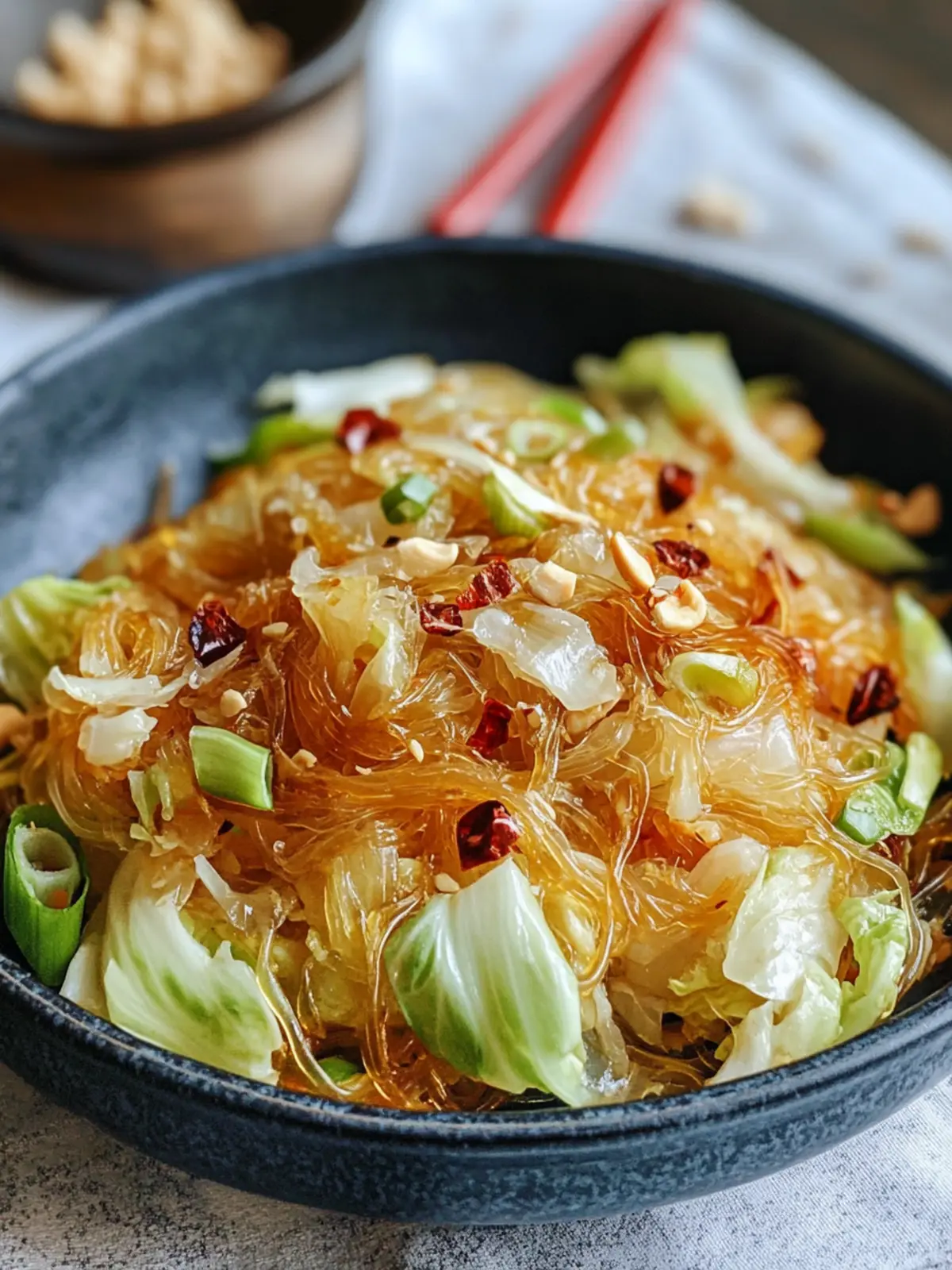 Cabbage and Glass Noodle Stir-Fry