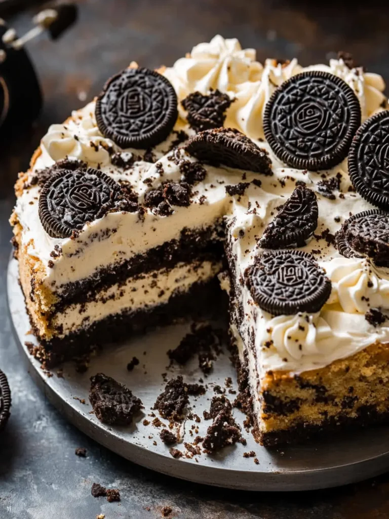 Thick & Gooey Oreo Cookie Cake
