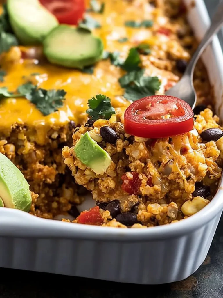 Taco Cauliflower Rice Casserole
