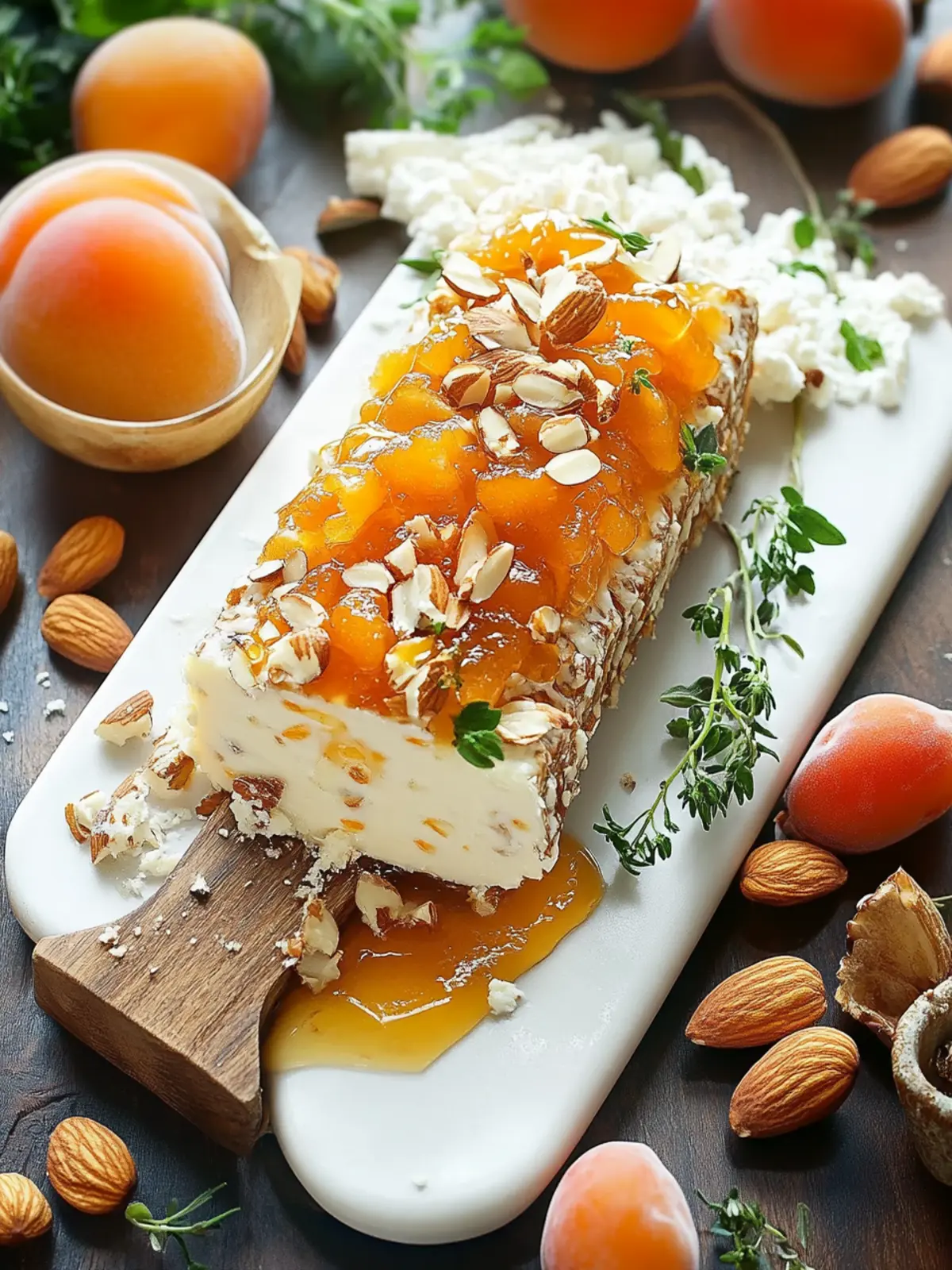 Goat Cheese Spread with Honey, Apricot, and Almonds