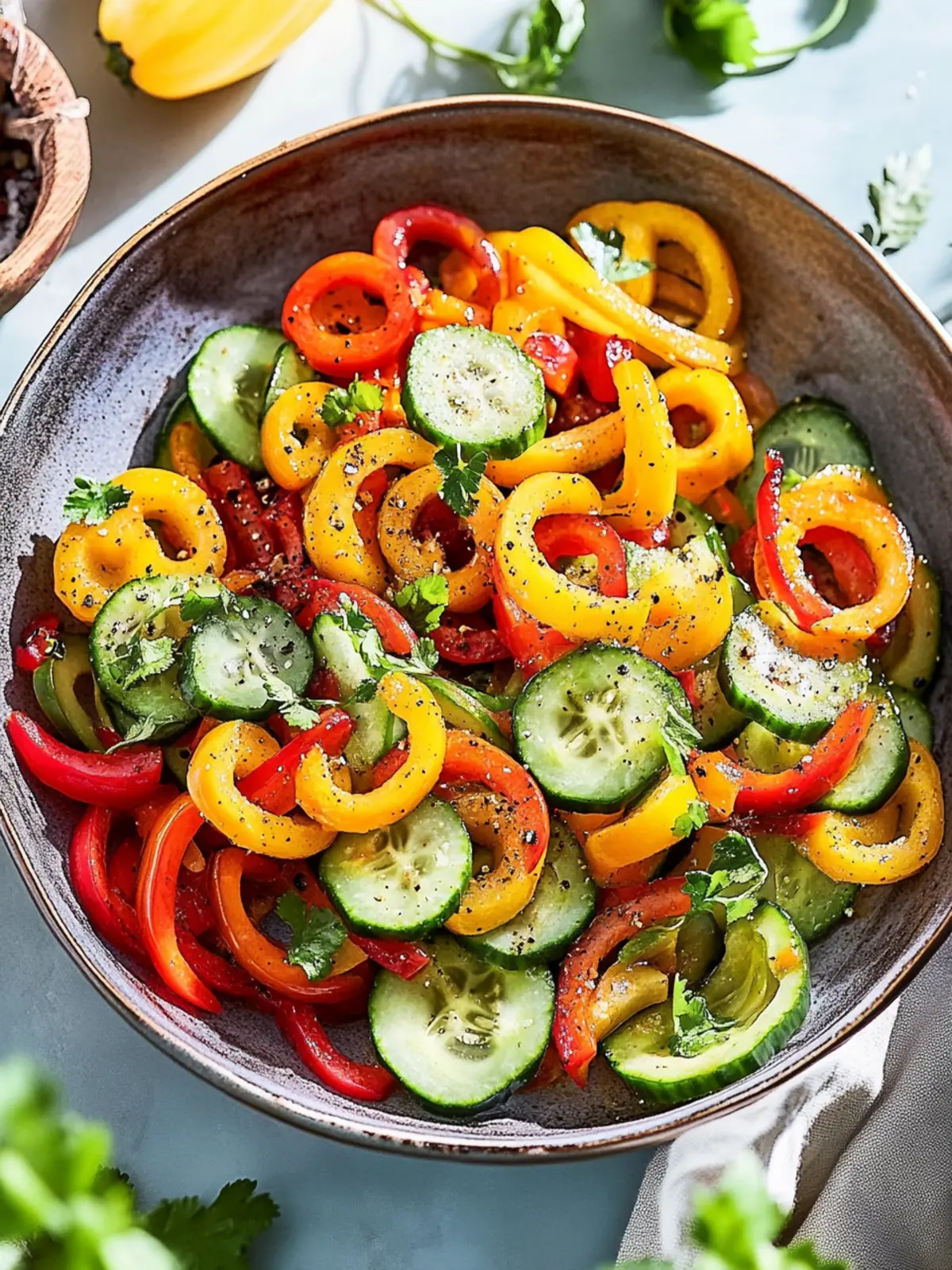 Cucumber and Bell Pepper Salad