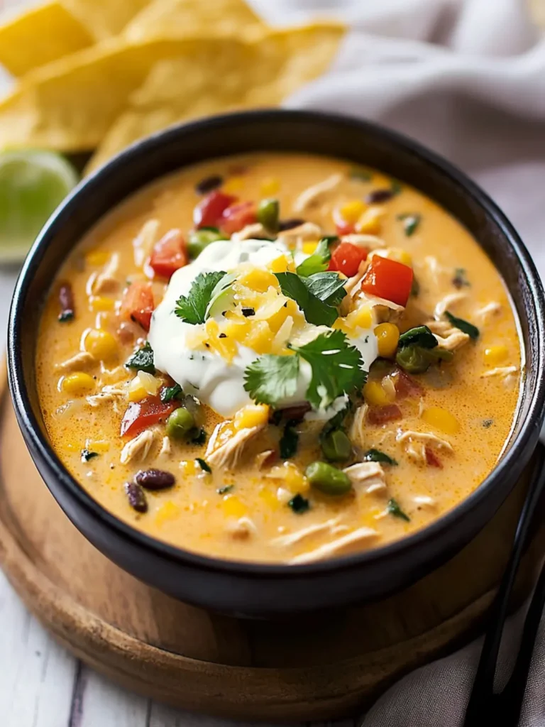 Southwest Chicken Soup with Cream Cheese