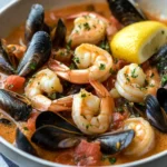 Shrimp and Mussels in Creamy Garlic Sauce