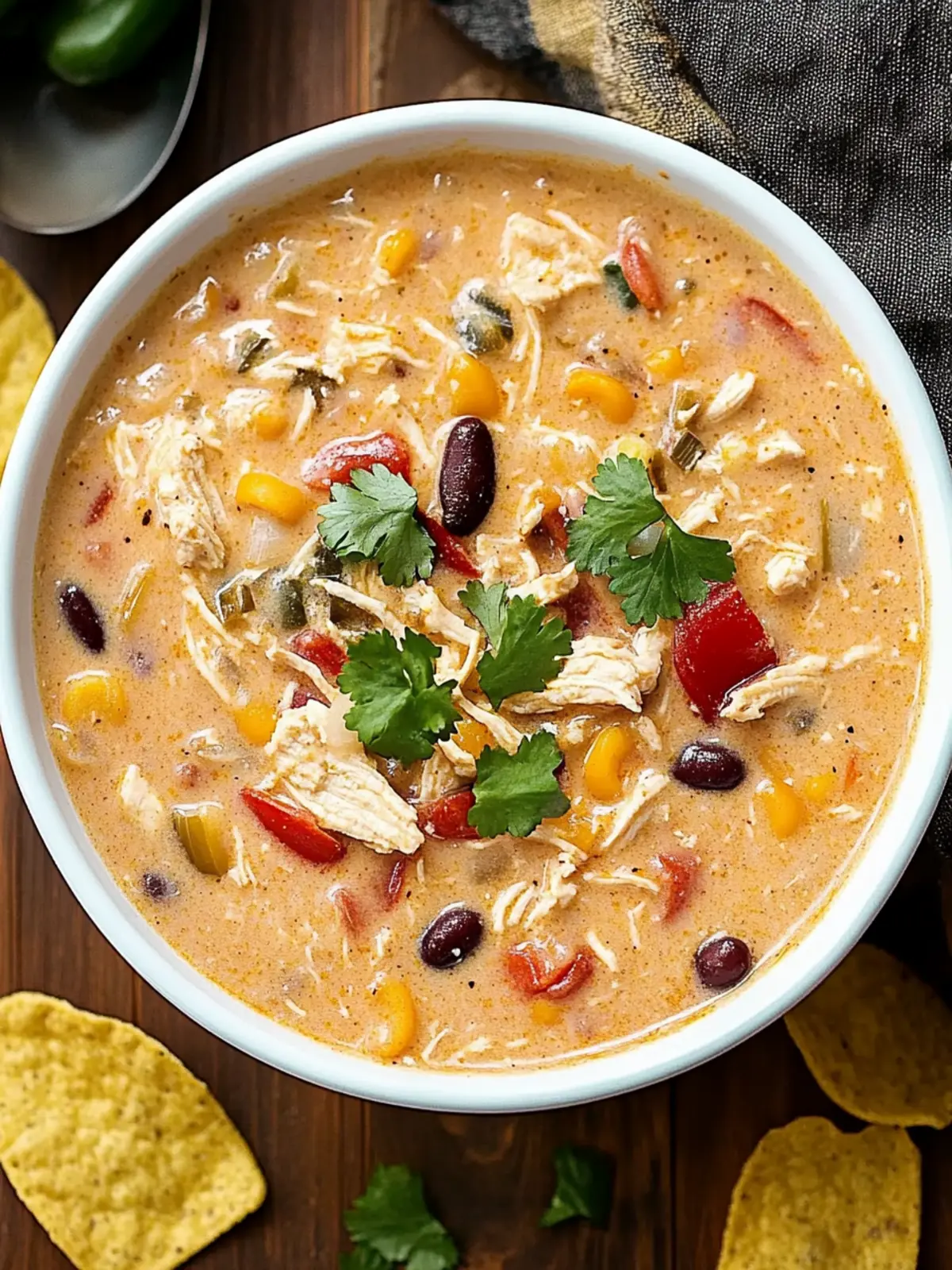 Easy Crock Pot Cream Cheese Chicken Chili