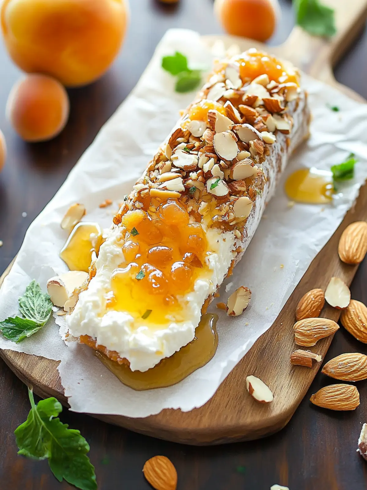 Goat Cheese Spread with Honey, Apricot, and Almonds