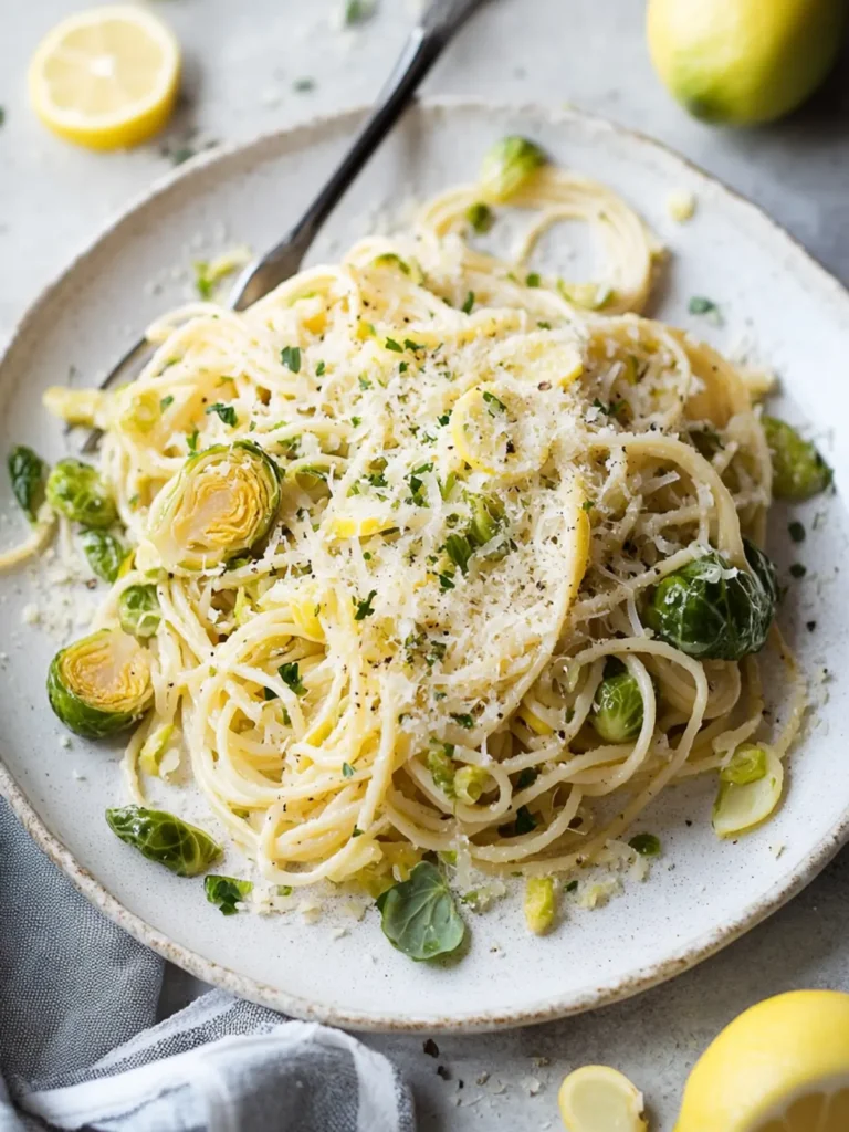 Lemon Parmesan Brussels Sprout Pasta