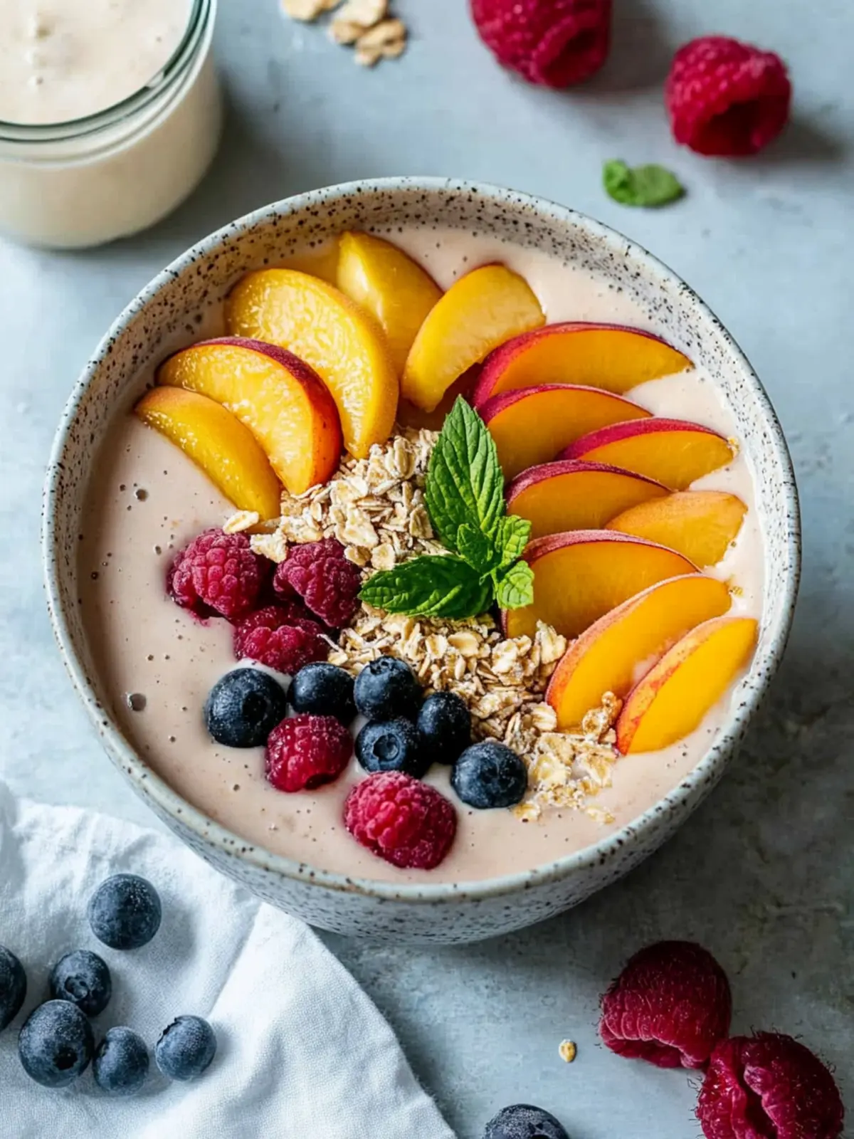 Peaches and Cream Smoothie Bowl